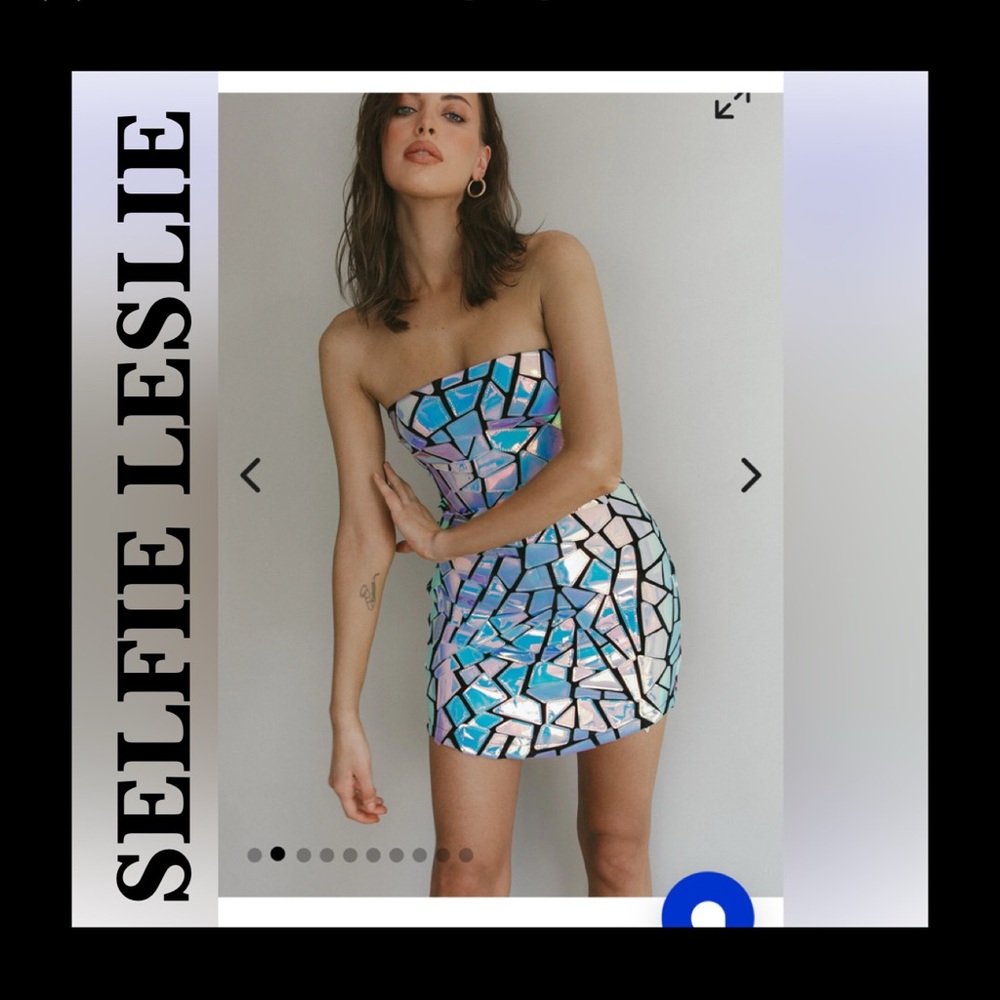 Selfie Leslie Silver and Purple Geometric HALOGRAPHIC Dress